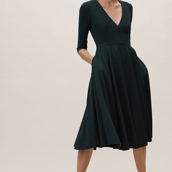 BHLDN Valdis Dress in Dark Emerald - Picture 2 of 3